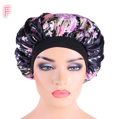 Bonnet de Nuit en Satin Imprimé - Protection Élégante pour Cheveux
