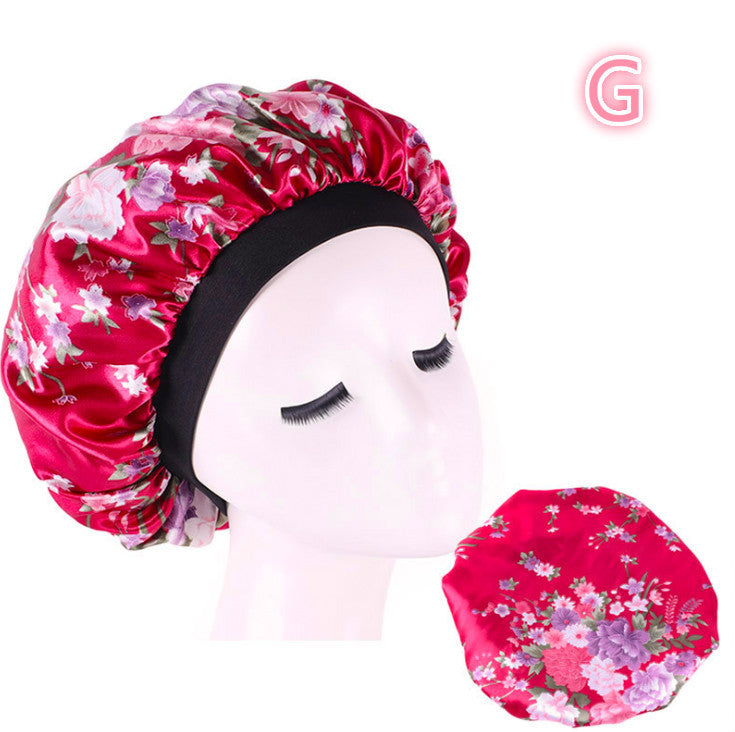 Bonnet de Nuit en Satin Imprimé - Protection Élégante pour Cheveux