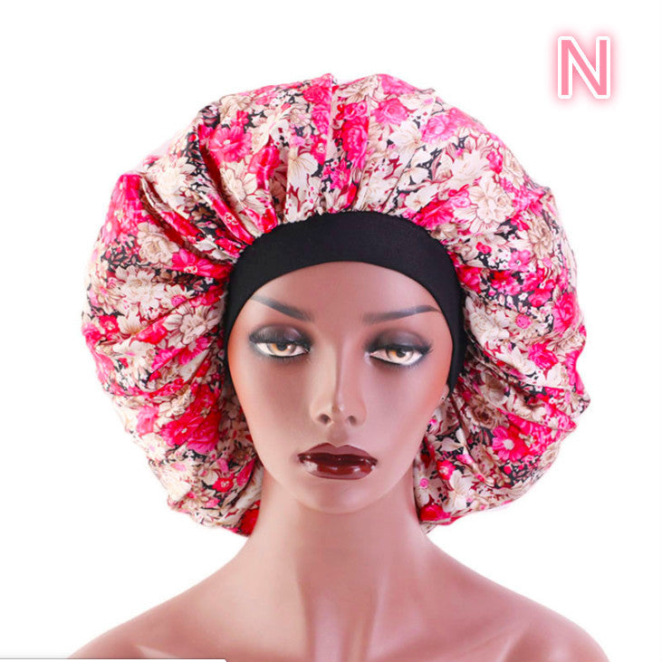 Bonnet de Nuit en Satin Imprimé - Protection Élégante pour Cheveux