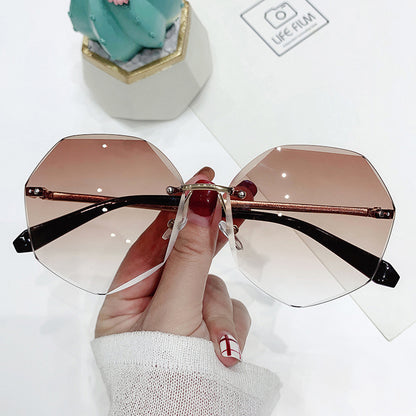 Glasses Cut-edge Polygonal Ladies Sunglasses