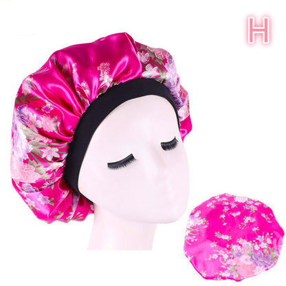 Bonnet de Nuit en Satin Imprimé - Protection Élégante pour Cheveux