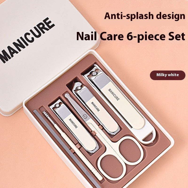 Nail Clippers Six-piece Set Anti-splash Large Opening
