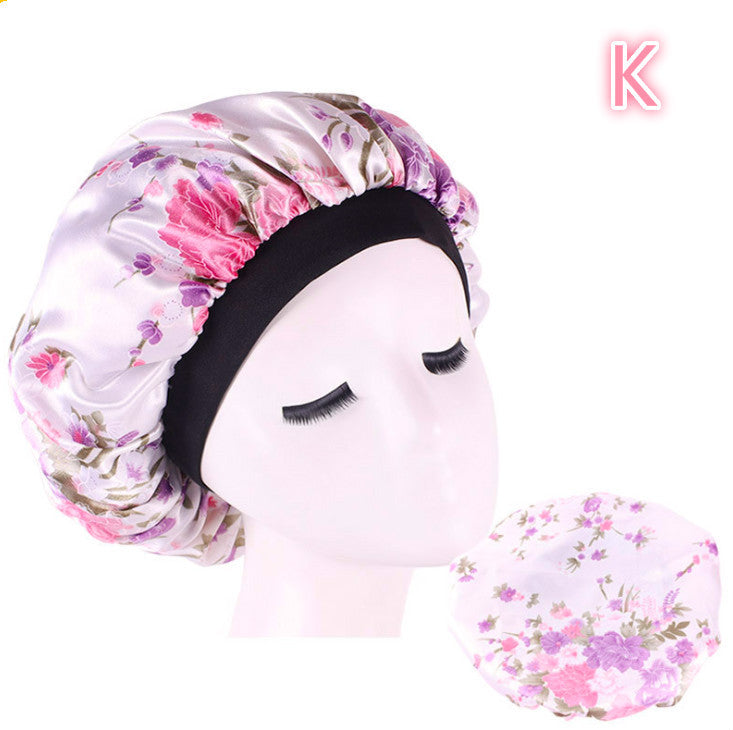 Bonnet de Nuit en Satin Imprimé - Protection Élégante pour Cheveux