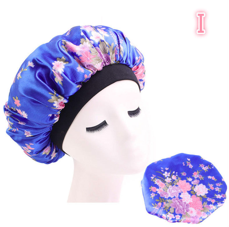 Bonnet de Nuit en Satin Imprimé - Protection Élégante pour Cheveux