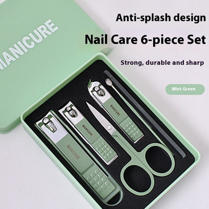 Nail Clippers Six-piece Set Anti-splash Large Opening