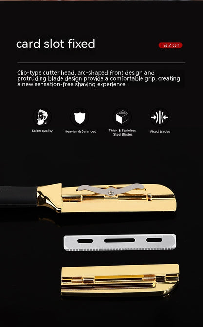 American Straight Handle Men's Shaver Zinc Alloy Razor Knife Holder