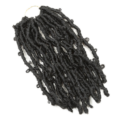 Cross-Border Wig Short Curly Hair Wrapped Tube Butterfly Song