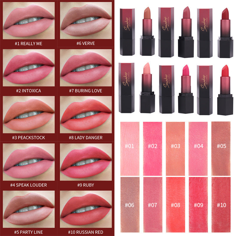 Rouge à Lèvres Mat - Résistant à la Décoloration et Sans Transfert