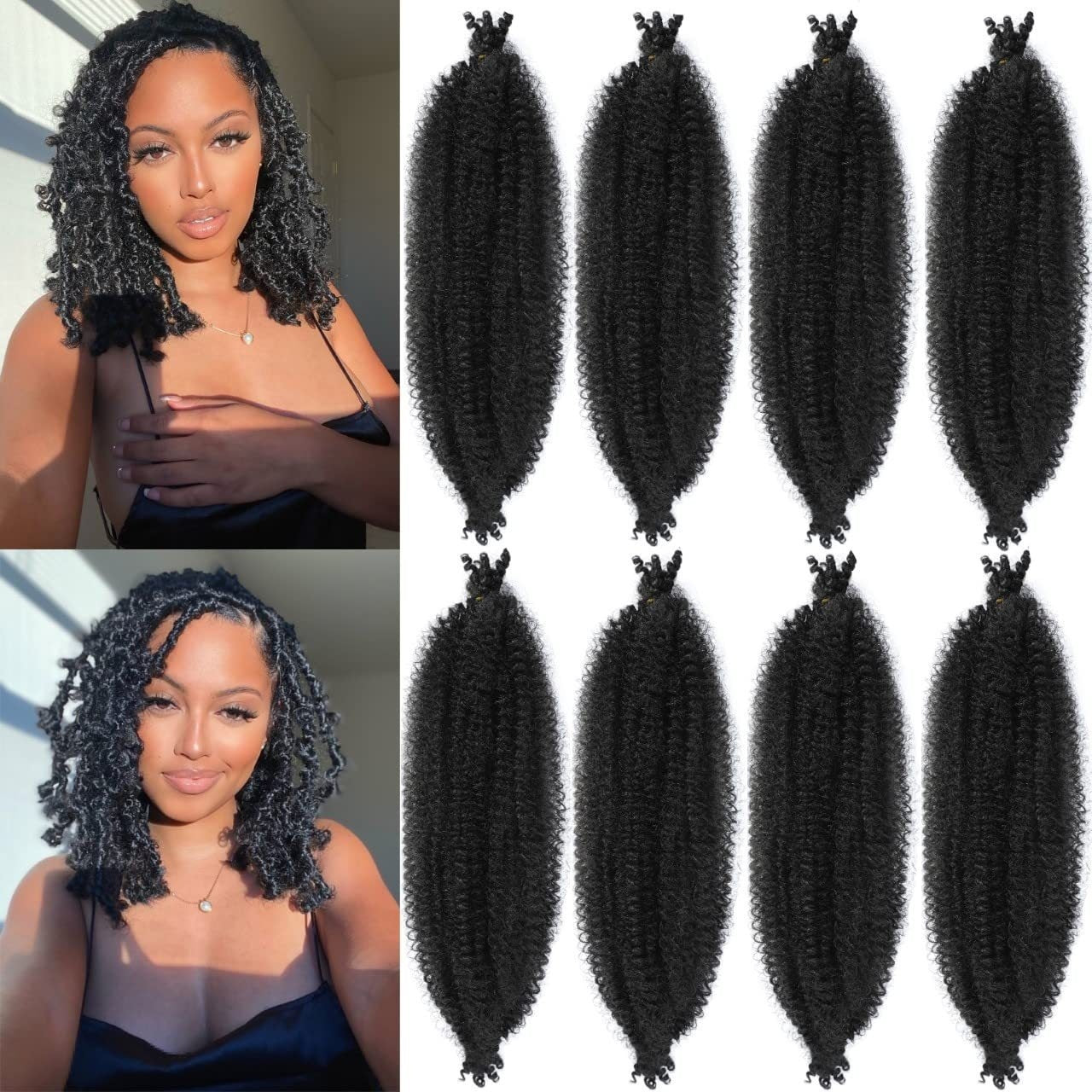 Extensions Crochet Springy Afro Twist en Fibre Haute Température