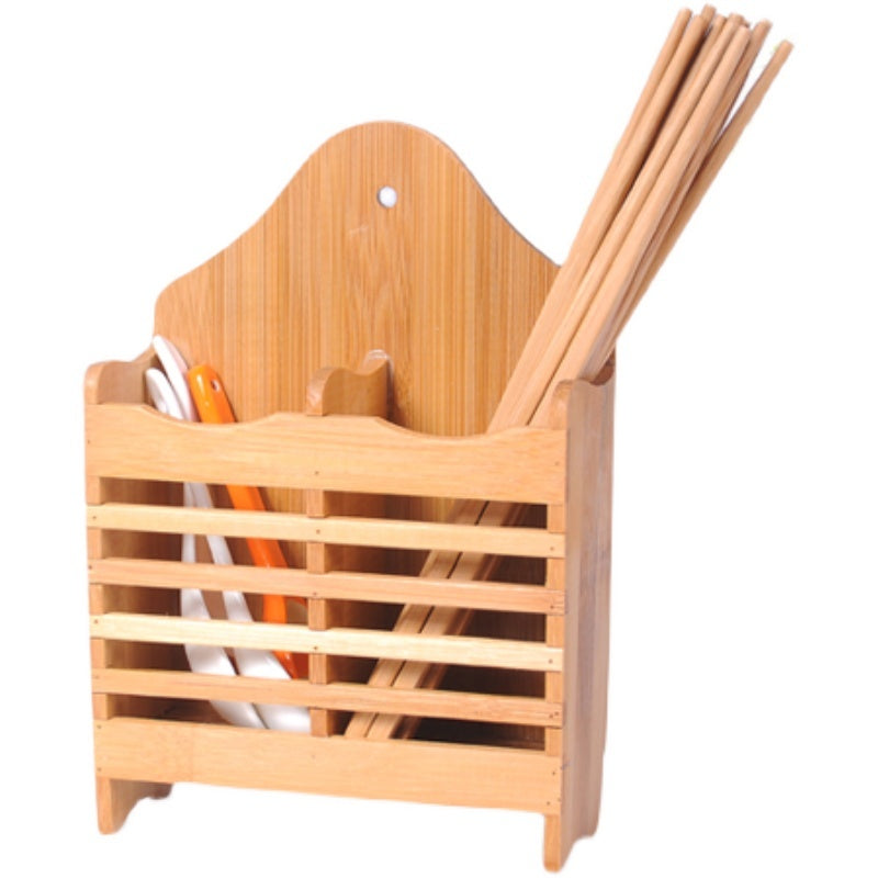 Wall Mounted Chopstick Cage Bamboo And Wood