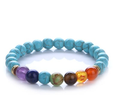 Bracelet Énergétique en Turquoise Bleue - Harmonie des Chakras et Bien-être