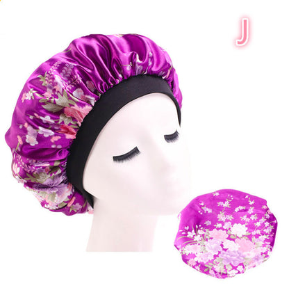 Bonnet de Nuit en Satin Imprimé - Protection Élégante pour Cheveux