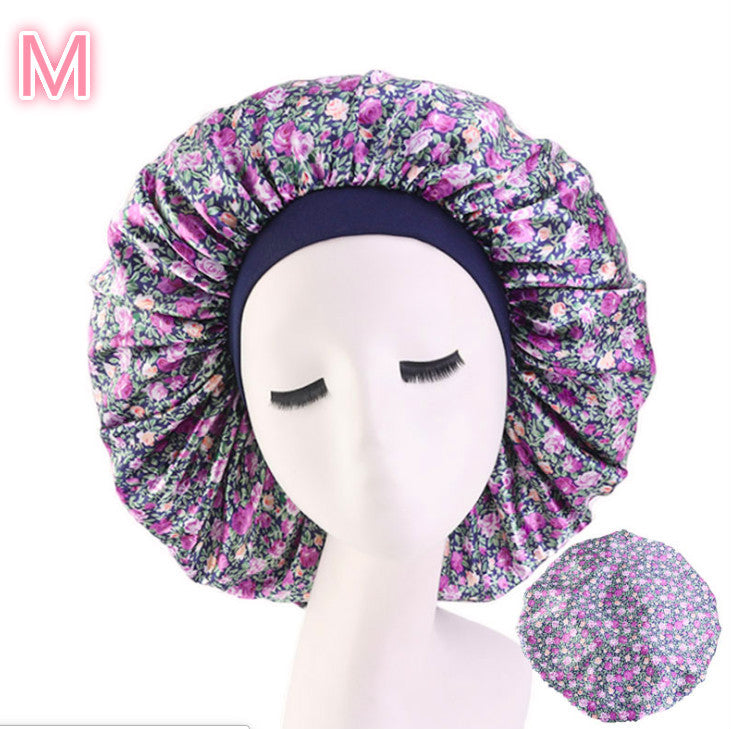 Bonnet de Nuit en Satin Imprimé - Protection Élégante pour Cheveux