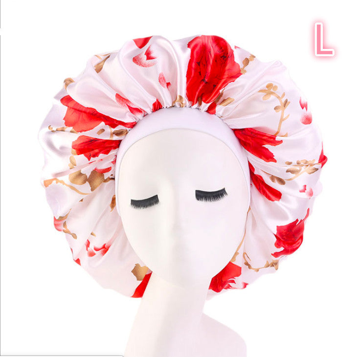 Bonnet de Nuit en Satin Imprimé - Protection Élégante pour Cheveux