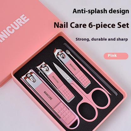 Nail Clippers Six-piece Set Anti-splash Large Opening