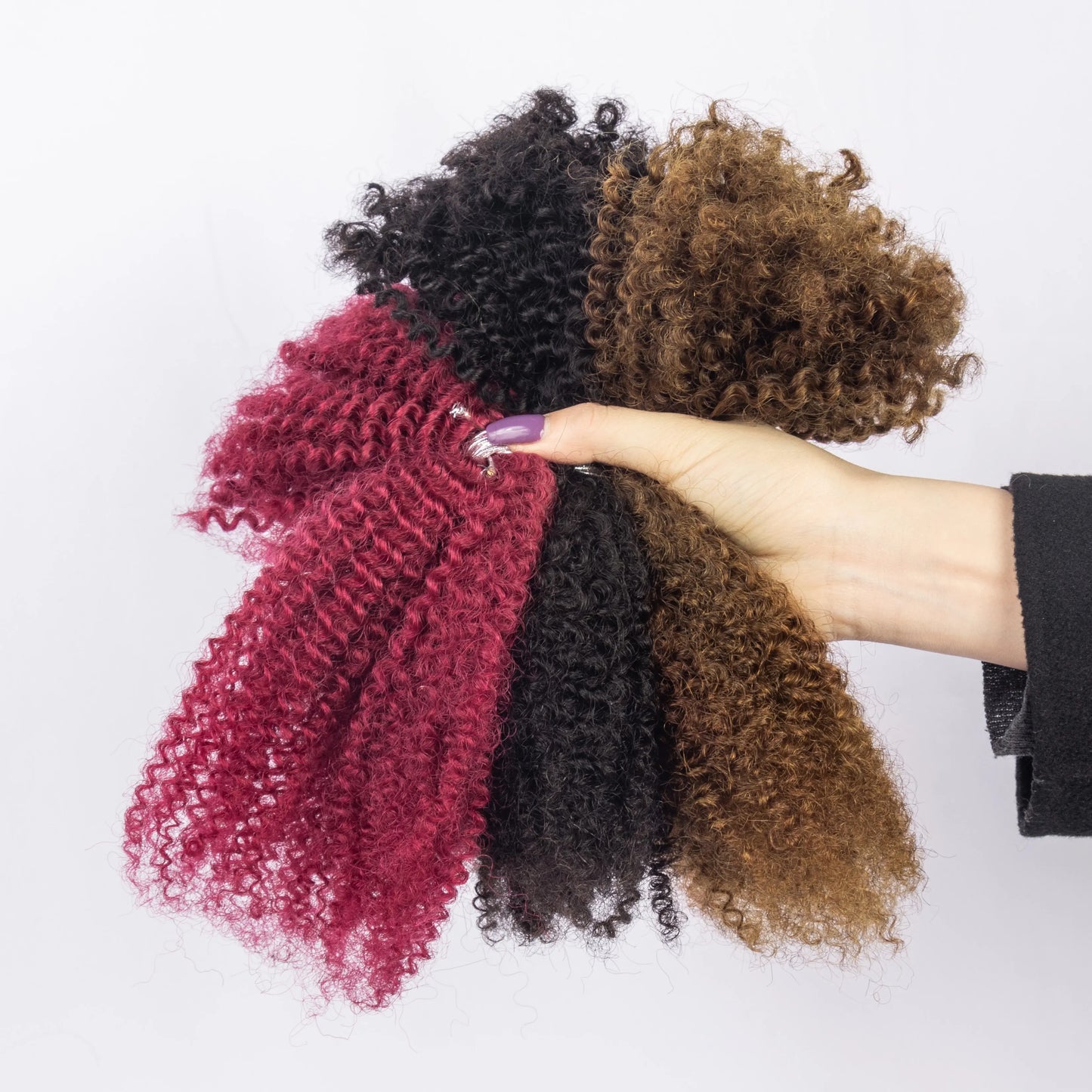 Cheveux naturels afro bouclés en vrac – 100 % cheveux naturels – couleur personnalisable