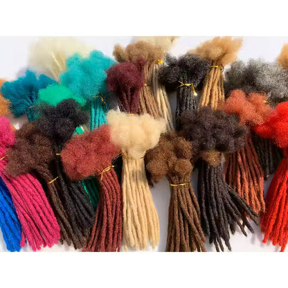 Vendu par lot de 20 Extensions de Dreadlocks en Cheveux Humains – 100 % Fait Main - Epaisseur Moyenne 0.6