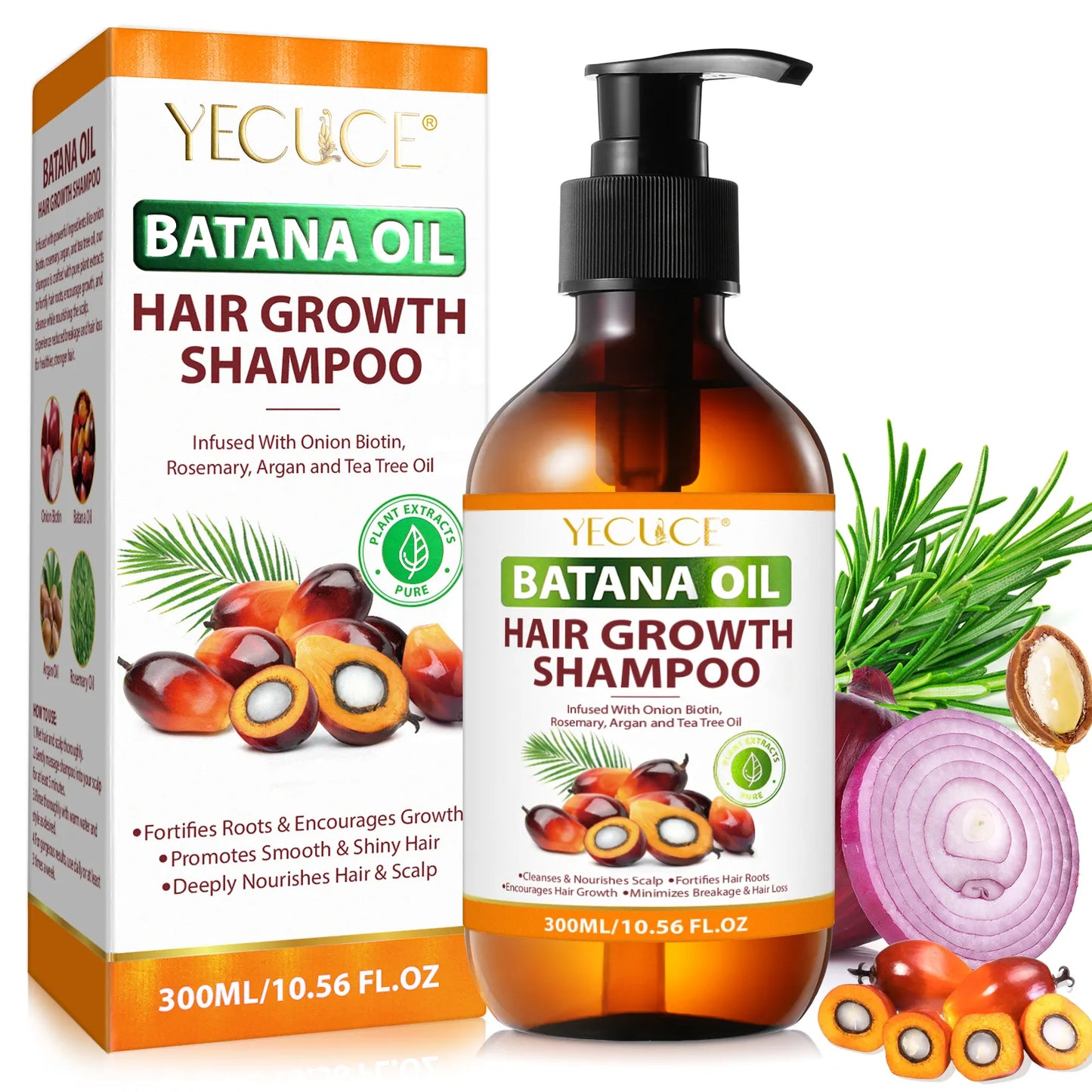 Shampooing à l’huile de Batana – 300 ml – Anti-chute, nourrissant & fortifiant
