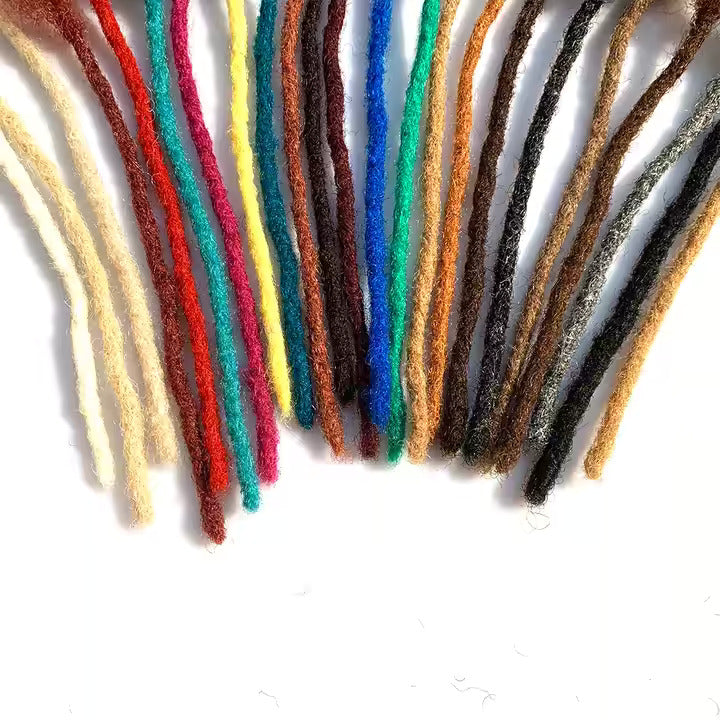 Vendu par lot de 20 Extensions de Dreadlocks en Cheveux Humains – 100 % Fait Main - Epaisseur Moyenne 0.6