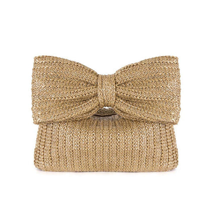Women's Fashion Personalized New Bow Straw Handbag