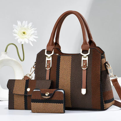 Sac Bandoulière Mère et Fils - Design Bicolore en Toile Élégante