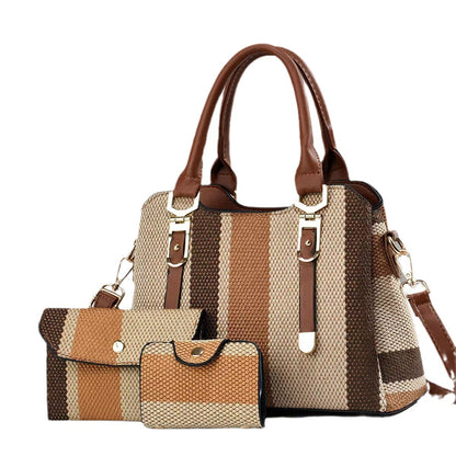 Sac Bandoulière Mère et Fils - Design Bicolore en Toile Élégante