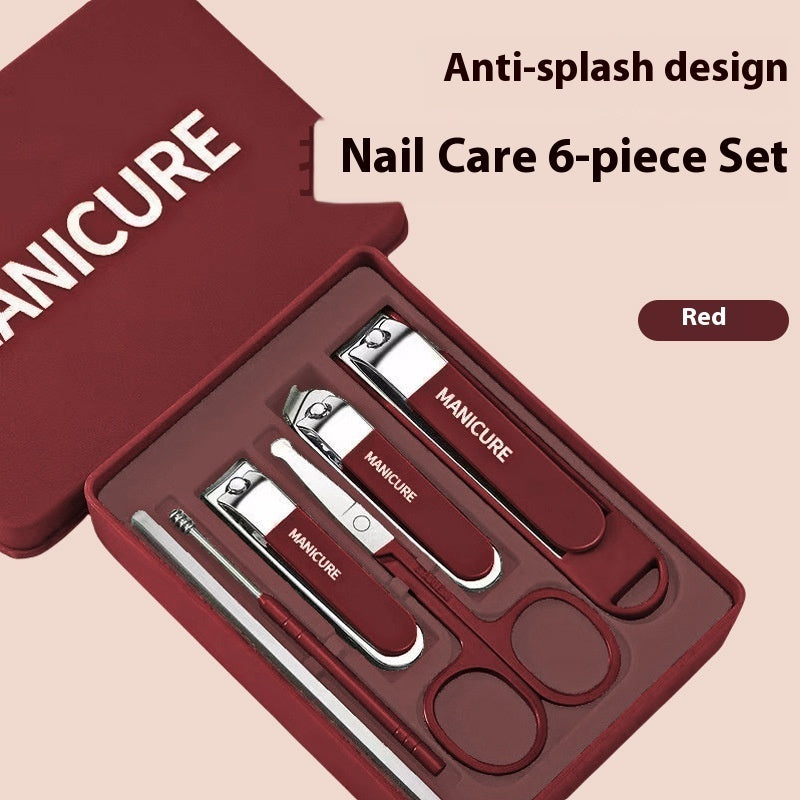Nail Clippers Six-piece Set Anti-splash Large Opening