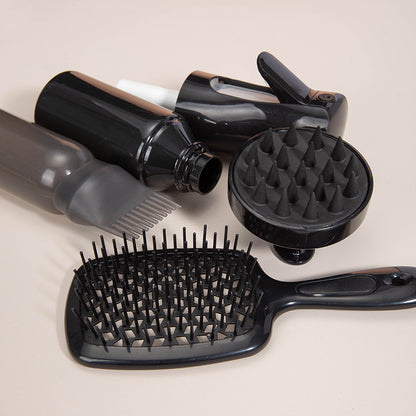 High Pressure Spray Bottle Cleaning Silicone Shampoo Brush Hollow Comb Hair Care Hair Dyeing Comb Suit