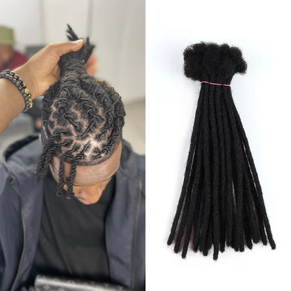 Vendu par lot de 20 Extensions de Dreadlocks en Cheveux Humains – 100 % Fait Main - Epaisseur Large 0.8