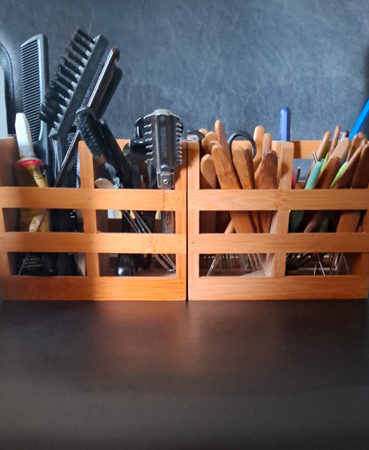 Wall Mounted Chopstick Cage Bamboo And Wood
